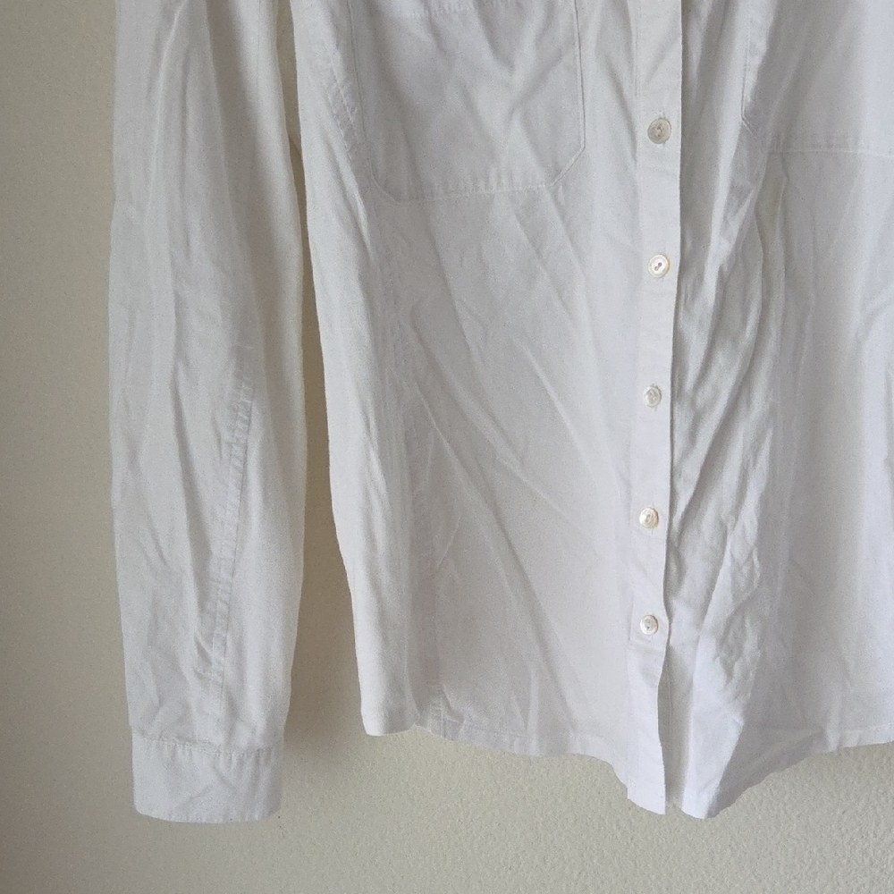 Eileen Fisher Crisp White Blouse Button Down Shirt 100% Organic Cotton Sz XS - Picture 5 of 16